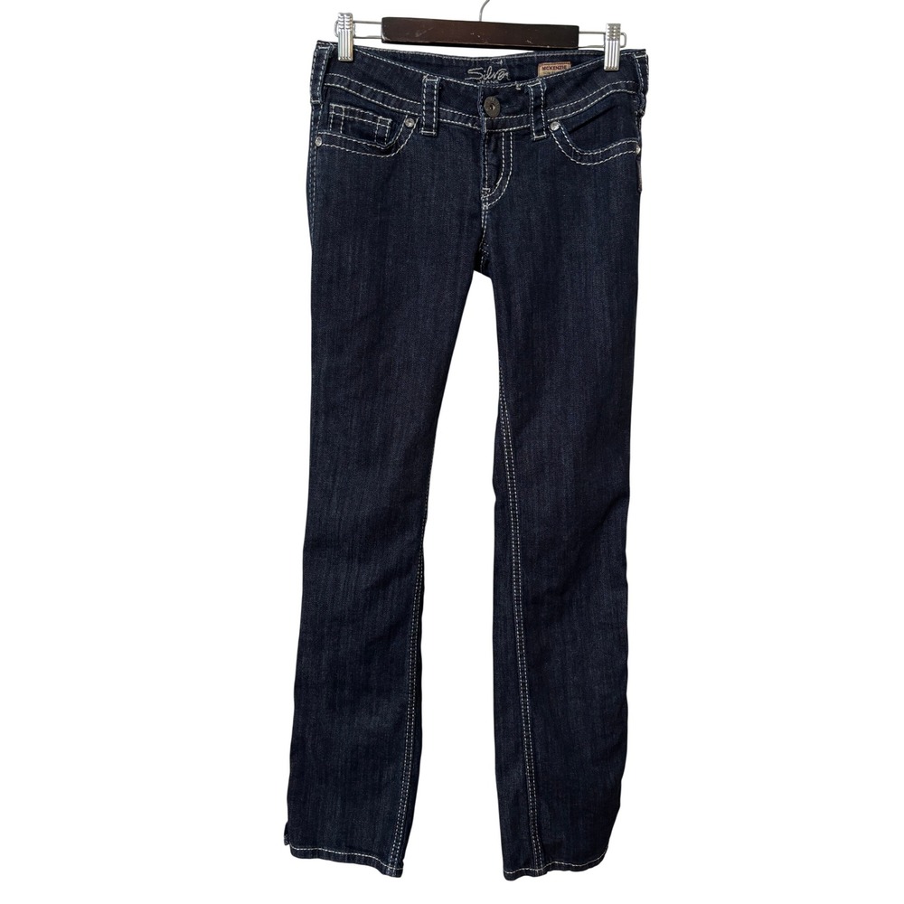 Silver Jeans McKenzie Slim Bootcut Dark Indigo Contrast Stitch Jeans W29 L34
